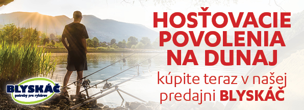 Hosťovacie rybárske povolenia na Dunaj kúpite v predajni rybárske potreby BLYSKÁČ
