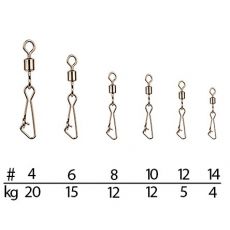 Obratlík Rolling Swivel with Hooked Snap B-03 BN (10ks)